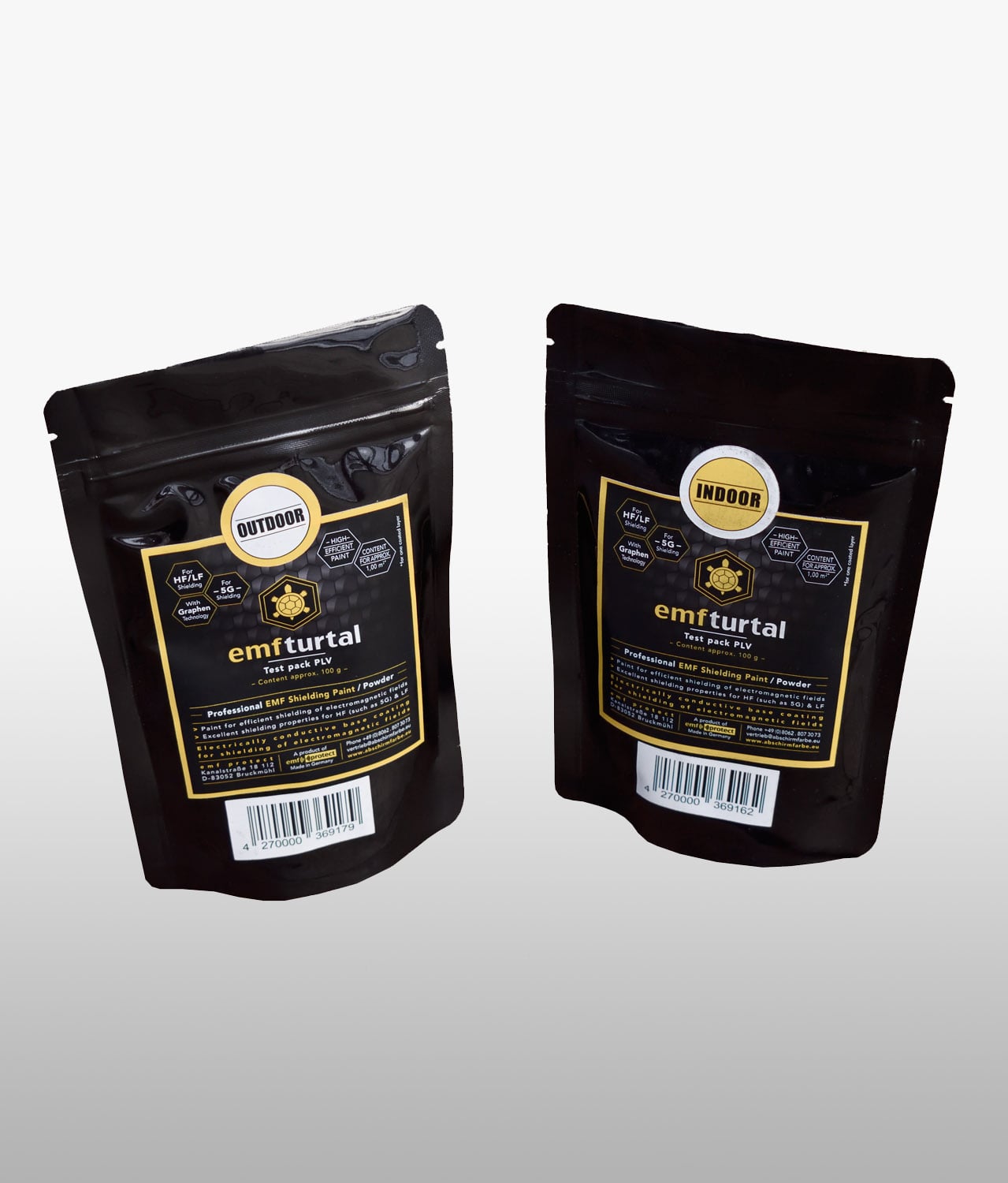 Sample packets of EMF shielding paint EMF-Turtal
