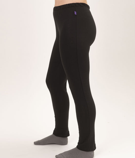 EMF shielding leggings Leblok in black on a woman - side